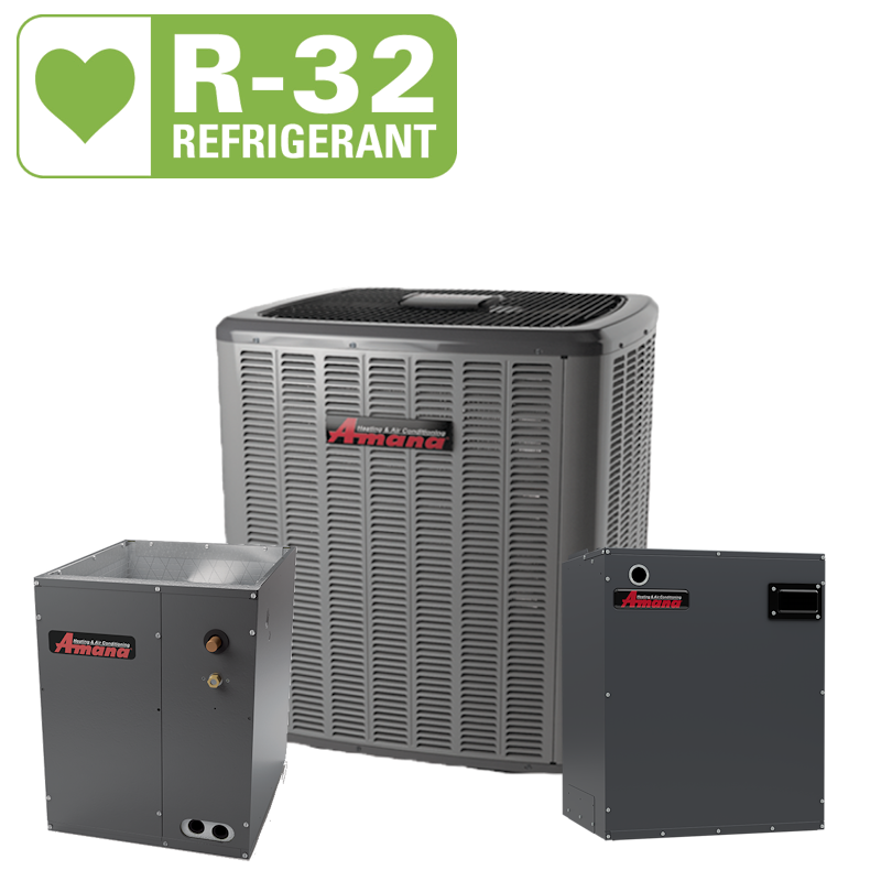 Amana 1.5 ton 14.3 SEER Single Stage Heat Pump & Multi-position, Variable speed ECM-based, Modular Blower ComfortbridgeTM Compatible