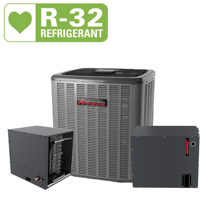 Amana 2 ton 14.3 SEER Single Stage Heat Pump & Multi-position, Variable speed ECM-based, Modular Blower ComfortbridgeTM Compatible