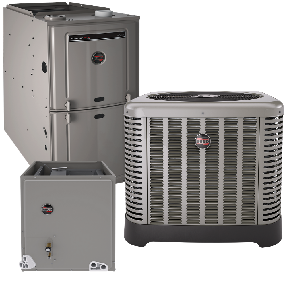 RUUD 2.5 Ton 14 Seer A/C & 75K 80% AFUE Gas System
